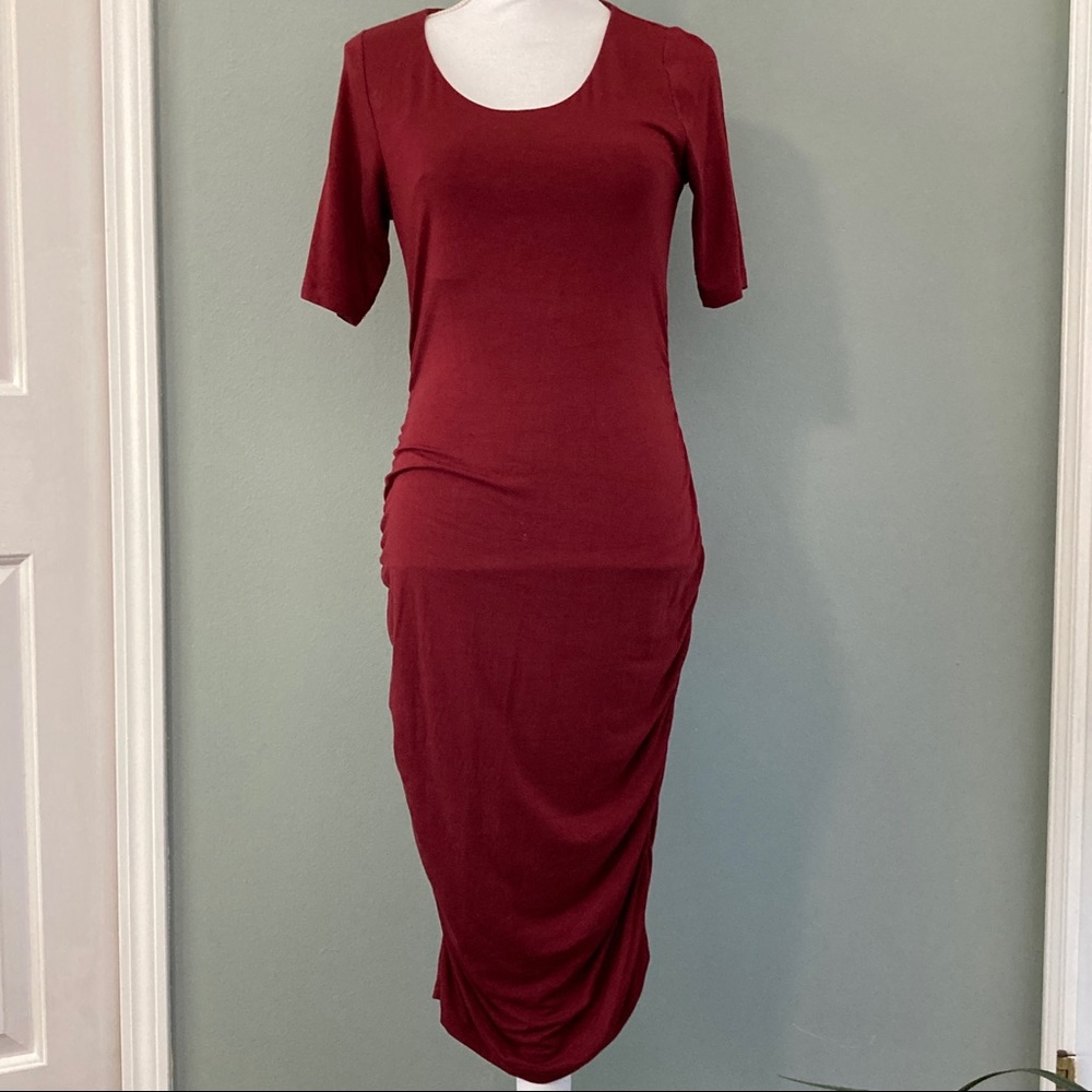 A Pea in the Pod Midi Maternity Dress